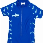 Playshoes Jungen UV-Schutz Einteiler Hai 460121, 7 - Blau, 122-128