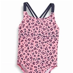 Playshoes Mädchen Badeanzug, Pink Leo, 134-140 EU