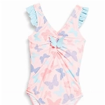 Playshoes Mädchen Badeanzug, Rosa Schmetterlinge, 86-92 EU