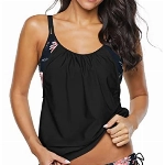PONCEAU Damen Tankini Bauchweg Zweiteilig Badeanzug Zweiteiliger Tankini Set mit Slip Push Up Bademode Badeanzug 38-46