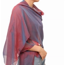 prettystern Damen Herren festlich 200cm XL Seidenschal Chiffon Seidentaft 100% Seiden-Stola für Abendkleid Schultertuch weinrot schwarz