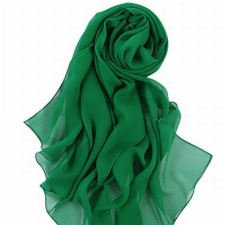 prettystern Damen langer einfarbig festlich Schulter-Tuch seidenstola für abendkleid Seiden-Schal Grün