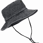 QualyQualy Fischerhüte Damen Herren Buckethut Faltbare Fischerhut Denim Baumwolle Outdoor Sonnenschutz Wanderhut für Kopfumfang 56-58cm