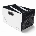Rapesco 1622 SupaFile Plus 26-teilige A4+ Fächermappe im Querformat, Schwarz/Weiß