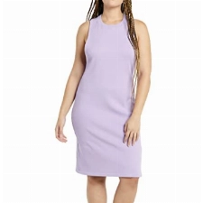 rare/self Midikleid für alle Geschlechter, Gerippt Ringerrücken, Digitaler Lavendel, Größe 4