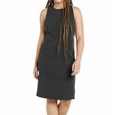 rare/self Midikleid für alle Geschlechter, Gerippt Ringerrücken, Sanftes Schwarz, Größe 4