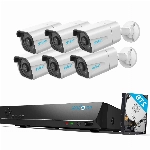 Reolink 4K Überwachungskamera Set Aussen, 6X 8MP PoE IP Outdoor Kamera mit Smarter Personenerkennung und Fahrzeugerkennung, 8CH 2TB HDD NVR für 24/7 Videoüberwachung, 30M IR Nachtsicht, RLK8-800B6-A