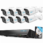 Reolink 4K Überwachungskamera Set, Videoüberwachung mit 8X 8MP PoE IP Kamera und 16CH 4TB HDD NVR, Personenerkennung und Fahrzeugerkennung, IP66, 30M IR Nachtsicht für Aussen, Innen, RLK16-800B8-A
