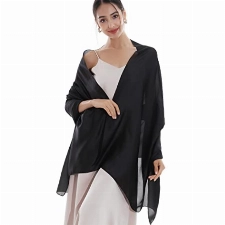 RIIQIICHY Damen Stola Fur Abendkleid Stola Damen festlich Einfarbiger Schal Pashmina Schwarz Schal