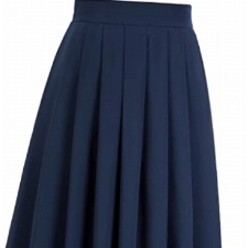 Röcke Damen Übergröße Alltag Vielseitig Festliche Röck Gummiband mit Taschen Swing Rock Navy Blau 50-52