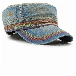 Roffatide Unisex Baumwolle Flat Top Peaked Baseball Cap Armee Militär Corps Hut Kappe Visier Navy blau B