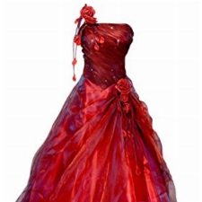 Romantic-Fashion Damen Ballkleid Abendkleid Brautkleid Lang Modell E231 A-Linie Blüten Perlen Pailletten DE Bordeauxrot Größe 40