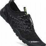 SAGUARO Sommer Unisex Badeschuhe Herren Schnell Trocknend Wasserschuhe Damen Schwimmschuhe Outdoor Sport Strandschuhe mit Dicke Sohle Schwarz Gr.36