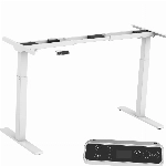 SANODESK Basic Line- Schreibtisch höhenverstellbar elektrisch mit 2 starken Motoren, tischgestell höhenverstellbar mit Kollisionschutz, 4 Memory-Steuerung und Softstart/Stop Funktion (Weiß)