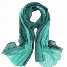 Sawekin Damen Schal Stola Halstuch Sommerschals Farbverlauf Für Abendkleid Hochzeit Seidenschal/Baumwolle Schal 195 * 88cm (Türkis-1)