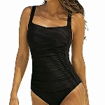 SEDEX Badeanzug Damen Sexy Einteiler Badeanzug Damen Bauchweg Monokini Sport Bademode Frauen Mollige Große Größe Schwimmanzug (Schwarz, M)