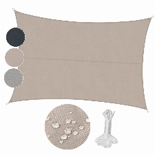 Sekey Sonnensegel Wasserdicht Rechteckig 2x3m, 420D Oxford, Sonnenschutz UV Schutz Wasserabweisend Wetterfest Reißfest, für Balkon Terrasse Garten, Taupe