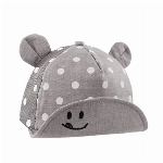 SEYUFN Baby Baseballmütze, Sonnenhut für Neugeborene, Sonnenhut für Babys, Jungen, Mädchen, Unisex, Sommermütze mit Punktmuster, niedliche Ohren, Gestrickt, Grau mit Punkten, 92