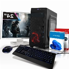 shinobee Komplett PC Quad Gaming Computer mit 3 Jahren Garantie! | Athlon™ X4 950 Quad Core, 3.8 GHz | 16 GB | 512 GB SSD | AMD Radeon RX 460 2GB GDDR5 | 24-Zoll TFT | WLAN | DVD | Windows 11 | #7210