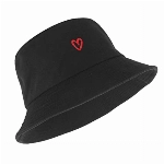 Sibba Sommer-Fischerhut Packbare Sailor Fisherman Caps Zum Angeln Golf Camping Reisen GroßEr Kopf Breite Krempe Sonnenschutz Kopfbedeckung für MäNner Frauen Teenager MäDchen Herz M