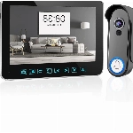 SIMBAILAI 7 Zoll HD Kabellose Video Türsprechanlage mit Kamera, 1080p HD,Bewegungssensor(PIR),160° Weitwinkel-Kamera,IP65,Snapshot,Nachtsicht,Drahtlose Türklingel mit Akku,Einfache Installation