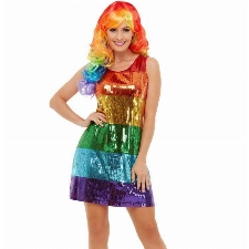 Smiffys 51001M All That Glitters Regenbogen Kostüm, Damen, Mehrfarbig, M - UK Size 12-14