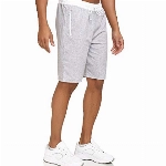 Smith & Solo Sporthose Herren Kurz - Kurze Hosen Herren, Laufshorts Männer Sommer Baumwolle Jogginghose Fitnesshose Sport Sportshorts Bermuda Shorts Hose Trainingshose (L, 7316 - Grau/Weiß)