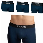 Snocks Boxershorts Herren (6er Pack) Keine Löcher Dank Anti Loch Garantie aus Bio Baumwolle Blau Größe L Unterhosen Männer Unterwäsche Boxer