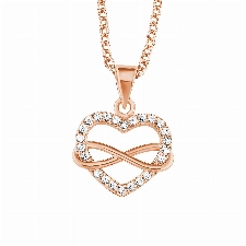 s.Oliver Kette mit Anhänger 925 Sterling Silber Damen Halsschmuck, mit Zirkonia synth., 42+3 cm, Roséfarben, Infinity, Kommt in Schmuck Geschenk Box, 2020988