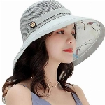 Sommer Faltbarer Sommerhut Strand Hat Damen Outdoor Sport Hut Anti-UV Sonnenhut Damen (05)