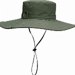Sonnenhut Herren Fischerhut Sommer UV Schutz Safari Hut Faltbar Breite Krempe Wasserdicht Wanderhut Gartenhut Boonie Buschhut Armeegrün
