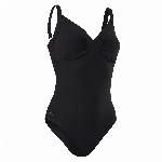 Speedo Watergem Badeanzug Damen Bauchweg, Schwimmanzug Damen, Schwarz, 40