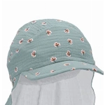 Sterntaler Baby Mädchen Schirmmütze Baby Schirmmütze Nackenschutz Blumen - Schirmmütze Baby, Baby Mützen - aus Baumwolle - dunkelgrün, 53