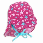 Sterntaler Baby - Mädchen Schirmmütze mit Nackenschutz Sealife Sonnenhut, magenta, 49 EU