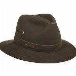 Stetson Avasun Waxed Cotton Traveller Damen/Herren - Wanderhut UV-Schutz 40+ - Sonnenhut Wasserabweisend - Hut aus gewachster Baumwolle - Regenhut Sommer/Winter Dunkelbraun M (56-57 cm)