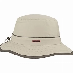 Stetson Kettering Outdoorhut (S-XXL) Damen/Herren - Wasserabweisender Stoffhut mit UV-Schutz - Faltbarer Nylonhut mit Paspelrand - Schlapphut mit Coolmax-Futterband Sommer/Winter beige L (58-59 cm)