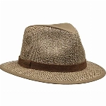 Stetson Medfield Seagrass Sommerhut - Sonnenhut Herren - Strohhut aus Seegras - Herrenhut Frühjahr/Sommer - Hut Natur L (58-59 cm)