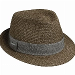 Stetson Reidton Toyo Trilby Strohhut Herren - Melierter Hut mit Garniturband - Sonnenhut aus Toyo-Stroh - Herrenhut - Sommerhut Frühjahr/Sommer - Trilbyhut braun XXL (62-63 cm)