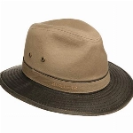 Stetson UV-Schutz 40 Traveller Herren - Sonnenhut Packable/knautschbar - Sommerhut Used Look - mit Markenstickerei - Stoffhut - Travellerhut Frühjahr/Sommer Dunkelbeige M (56-57 cm)