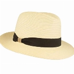 Strohhut Bogarthut Sommerhut Sonnenhut aus 100% Papier knautschbar mit Garnitur Besonders Leicht, Flexibel, Hautfreundlich Bequem Natur, S