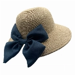 Strohhut Damen Sommer Faltbar Sonnenhüte mit UV Schutz Sommerhut Strandmütze mit Großer Schleife Anti-UV Outdoor