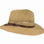 Strohhut | Sommerhut | Sonnenhut – aus 100% Stroh Made IN Italy – mit Kunstledergarnitur – Besonders Leicht, Hautfreundlich & Bequem – Natur