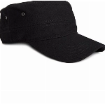 styleBREAKER Cap im Military-Stil aus robustem Baumwoll Canvas, verstellbar, Unisex 04023020, Farbe:Schwarz