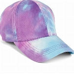 styleBREAKER Damen Baseball Cap mit Batik Muster, Muster Unikat, 6-Panel, Basecap, Click & Snap verstellbar 04023082, Farbe:Türkis-Violett