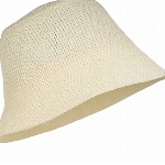 styleBREAKER Damen Fischerhut aus luftig gewebtem Papierstroh, Faltbarer Knautschhut, Sonnenhut, Bucket Hat 04025032, Farbe:Creme