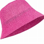 styleBREAKER Damen Fischerhut aus luftig gewebtem Papierstroh, Faltbarer Knautschhut, Sonnenhut, Bucket Hat 04025032, Farbe:Pink