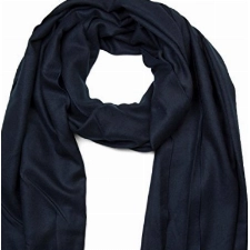 styleBREAKER weicher Stola Schal in Unifarben mit Fransen, Tuch, Unisex 01017070, Farbe:Midnight-Blue/Dunkelblau