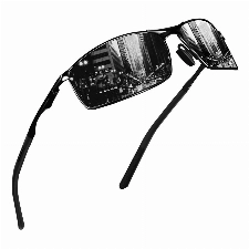 Sunmeet Polarisierte Sonnenbrille Herren Outdoor Sportarten Fahren Sonnenbrille für Herren S1008(Schwarz/Schwarz)