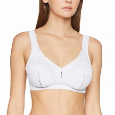 Susa Damen Entlastungs Topsy Plus Bügelloser BH, Weiß (Weiß 003), 90E