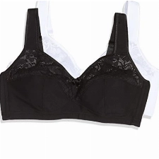 Susa Damen Susa Damen O. Bügel 27931 B gelloser BH, Mehrfarbig (Wei Schwarz 215), 90C EU